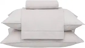 Buddemeyer Jogo de Cama Casal Percal 180 Fios Basic Percalle 100% Algodão Fio Penteado Bege 4 peças