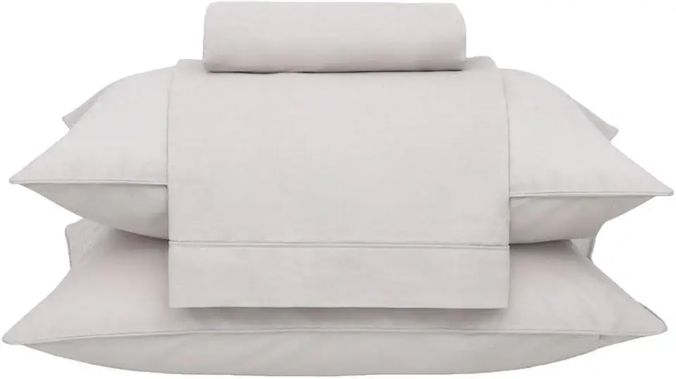 Buddemeyer Jogo de Cama Casal Percal 180 Fios Basic Percalle 100% Algodão Fio Penteado Bege 4 peças