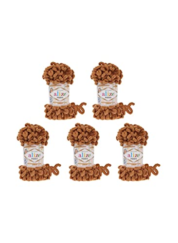 مجموعة خيوط حياكة بطانيات منفوشة من اليز، 5 بكرات بوزن 500 ج...