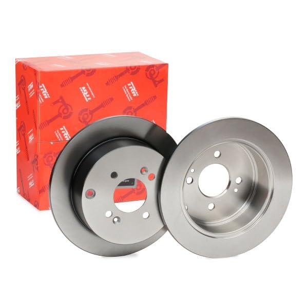 2x TRW Disco de freno Trasero Ø262mm Altura: 64mm Espesor: 10mm Corona de Agujeros - Ø: 100mm macizo DF4803 Compatible con HYUNDAI i20 PB, PBT, KIA RIO II JB