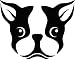 Boston Terrier Dog Face Decal Vinyl Sticker|Cars Trucks Vans Walls Laptop| BLACK |5.5 x 4.5 in|CCI488