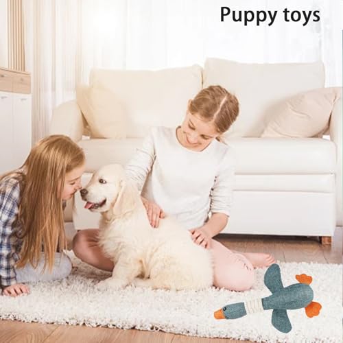 MALOUSUN Hundespielzeug Unzerstörbar,Anti Stress Ente Hund,Welpenspielzeug,Pfotenstern Enten Spielzeug Hund Blau,Kuscheltier für Hunde,Weiches Dog Toys für Aggressive Kauer,Kleine,Mittlere,Große Hund