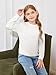 Haloumoning Girls Long Sleeve Shirts Kids Fashion Crewneck Tunic Tops Curved Hem Tees 7-14 Years White