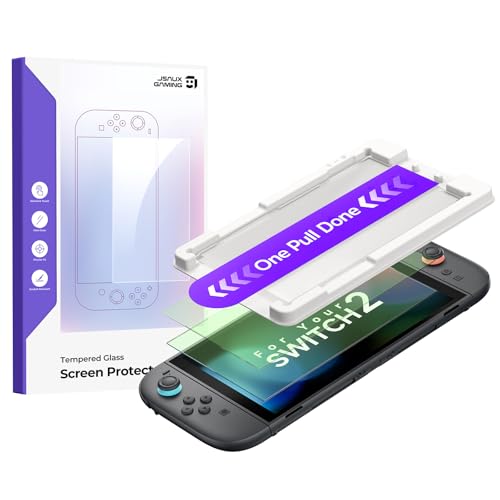 Image of JSAUX 2-Pack Upgraded Blue Light Blocking Screen Protector for Switch 2 | Easy Application, 97% Blue Light Blocking, Eye Strain Relief, 9H+ Hardness, Anti-Fingerprint, Full-Screen Protection