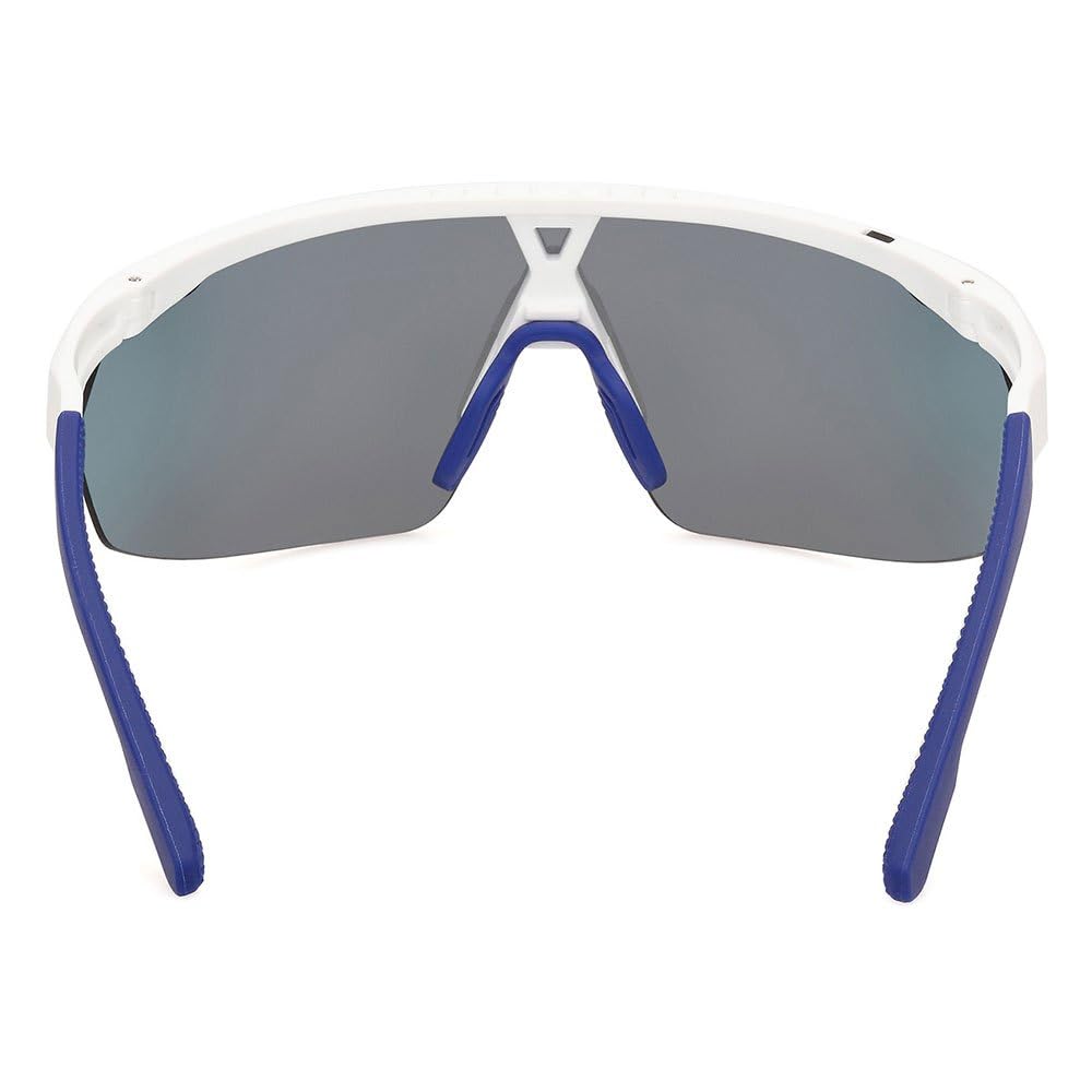 adidas Sport SP0094 Sonnenbrille Herren und Damen, Unisex Sportliche Dünne und Leichte Sonnenbrille, Bildschirm Linsenform, Inklusive Etui, Violette Farbverlauf Gläser, Weiß