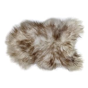 Home Collezione by Salvani Genuine Icelandic Sheepskin Rug Throw (Shade of Brown) 24″x36″
