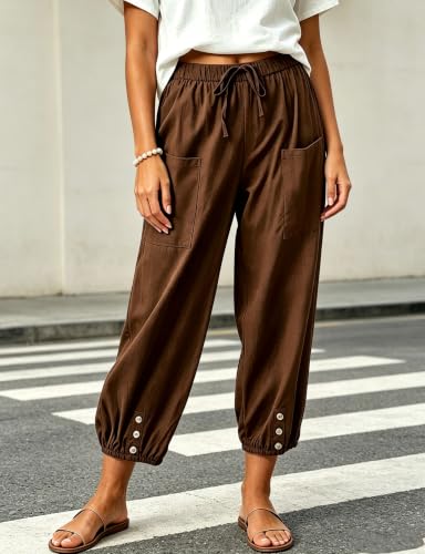 Image of Bozanly Women Casual Harem Pant Boho Loose Yoga Capris Trousers 2026