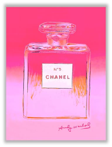 Andy Warhol Posters - ( 12x16 inch ) - Pink Room Decor, Andy Warhol Wall Art, Poster for Room Aesthetic, Girly Cute Cool Modern Trendy Poster, Chanel Perfume Posters for Lovers Teen Girl Girls Bedroom
