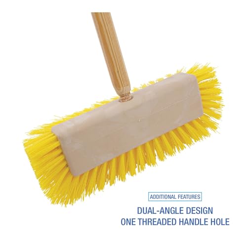Image of Boardwalk Dual-Surface Scrub Brush, 10 inch Brush, Plastic Handle