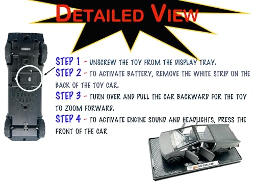 Image of JOY JUNCTION Limited Edition 1:32 Scale Metal Pull Back Toy car with Openable Doors, Light & Engine Sound - Realistic Collectible for Boys Kids 3+ Years & Above (CyberTruck Black)