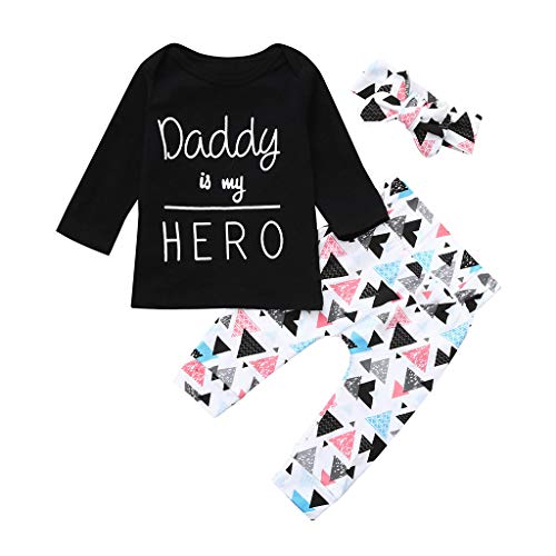 Poachers Ropa Bebé Niña Invierno en Oferta 3 pcs/Conjuntos Bebé Niña Recién Nacido 0 a 24 Meses Otoño Pijama Bebé Niño Manga Larga Blusa Camisa Linda Primavera + Pantalones + Venda de Pelo