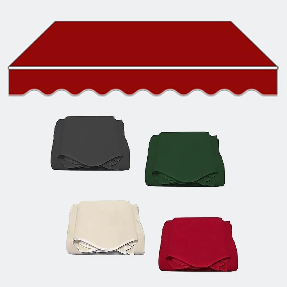 Abri solaire rétractable manuel : toile de rechange polyester rouge 4x2m