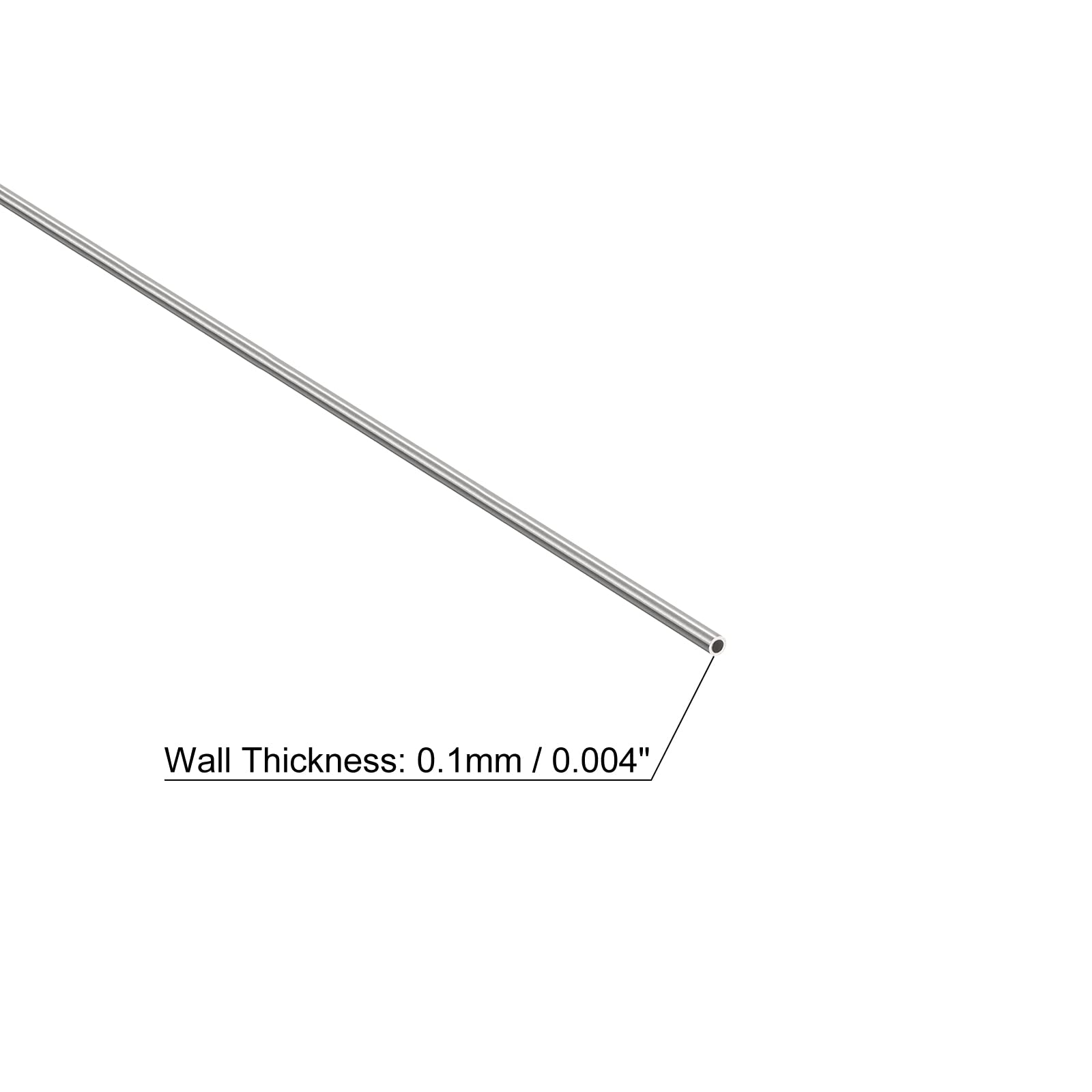 QUARKZMAN 2 Stück Edelstahl Rundrohr 4,5mm - Nahtlose 304 Edelstahlrohre 250mm Länge