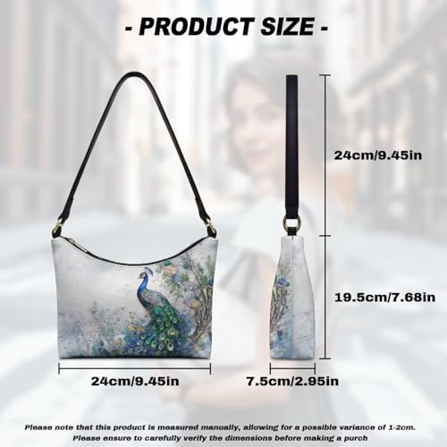 Image of Handbag for Women Leather Underam Shoulder Bag with Zipper Fashion Work Purse Waterproof Travel Wallet