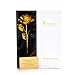 Produktbild miomido 24k Gold Rose, ewige Rose, handgefertigt, vergoldet, konservierte Rose Blume - mit Geschenkbox und Echtheitszertifikat - Geschenkidee Freundin Frau Geburtstag (A: Weiße Verpackung)