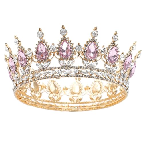 Image of Foyte Baroque Queen Crown and Tiaras Sparkly Rhinestone Wedding Crown Bride Tiaras Royal Princess Full Tiaras Headpieces for Women and Girls