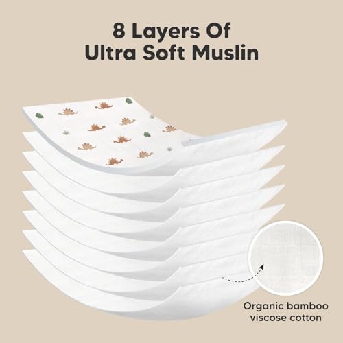 KeaBabies 5-Pack Muslin Baby Burp Cloths and 8-Pack Baby Bibs for Girls & Boys - White Cotton Burp Cloth - Teething Baby Bibs for Boy, Girl4