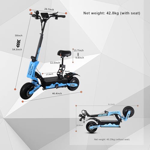 Electric Scooter Adults,5600W Dual Motor Commuter Scooter Up