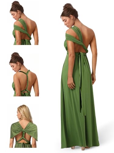 Image of JAEDEN Bridesmaid Dresses Multiway Convertible - Long Bridesmaid Dresses Chiffon Pleat 2026