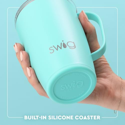 Swig Life 18oz Travel Mug, Insulated Tumbler with Handle and Lid, Cup Holder Friendly, Dishwasher Safe, Stainless Steel, Travel Coffee Cup (Bourbon Barrel) - 4