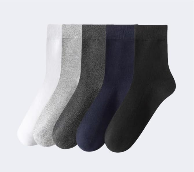 5-Pack Socks for Men Crew Socks Color Mixing - Soft Cotton Casual Mid-Calf Socks for Everyday Wear2