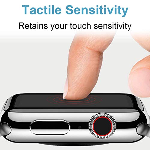 2 PCS Apple Watch Screen Protector Series 1-6/SE 44/42/40/38mm,NewChiChi iWatch Tempered Glass Screen Protector,3D Slim Version Full Coverage,Upgraded Protective Soft TPU HD Anti-Bubble,Anti-Scratch