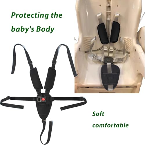 Image of 3 Pack Seat Straps Shoulder Pads, Stroller Strap Crotch Cushion,Soft Seat Straps Covers Suit for Pushchair, Stroller,High Chair(Black)