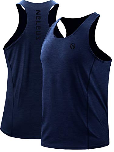 Neleus DT5069N+QH+QGXL#3 Men'S 3 Pack Running Tank Tops Dry Fit Muscle Athletic Workout Shirts,5069,Navy,Light Grey,Light Green,Us L,Eu Xl thumb #1
