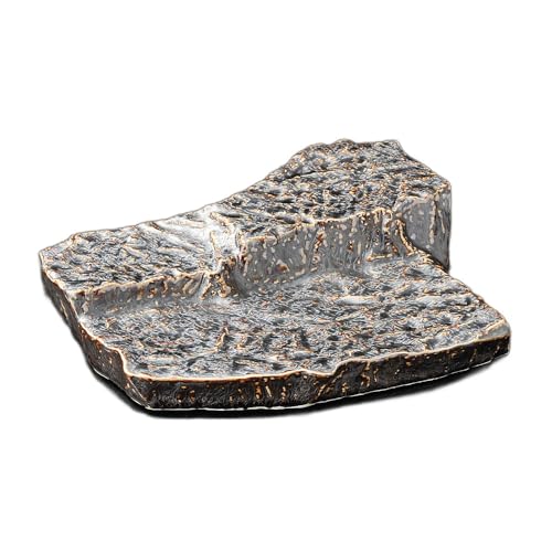 ???????(Setomonohonpo) Peacock Glazed Stepped Lock Plate [9.4 x 7.9 x 2.0 inches (24 x 20 x 5 cm) | Serving Plate |