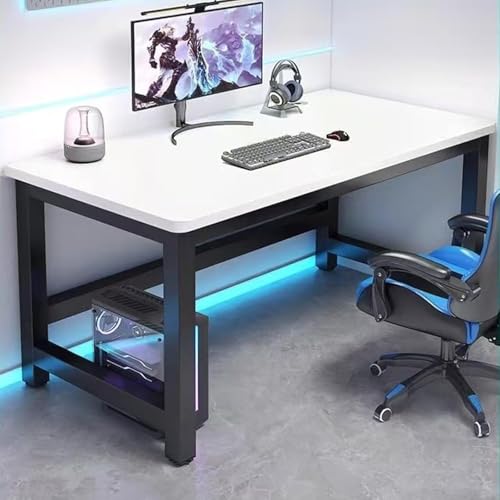 WGM新登場 ゲーミングデスク 机 パソコンデスク 勉強机 作業机 頑丈なフレーム ゲーミング 事務机 頑丈なフレーム 配線穴付き 在宅勤務 組立簡単 computer desk テレワーク 収納たっぷり 書斎 (90*60*74cm,J)