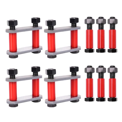 HECASA Heavy Duty Shackle Upgrade Kit Compatible with 1-3/4" Wide Double Eye Springs Steel Nylon Anti-Rust Oil Tandem Axle Trailer Spring Suspension Rebuild Kit