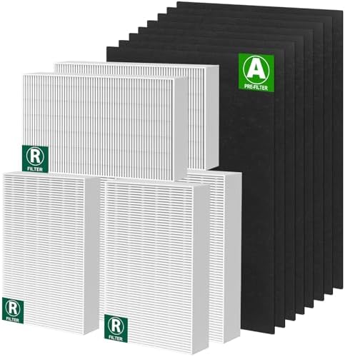 6 Pack HPA300 HEPA Filter Replacement R with 8 Pack Activated Car...