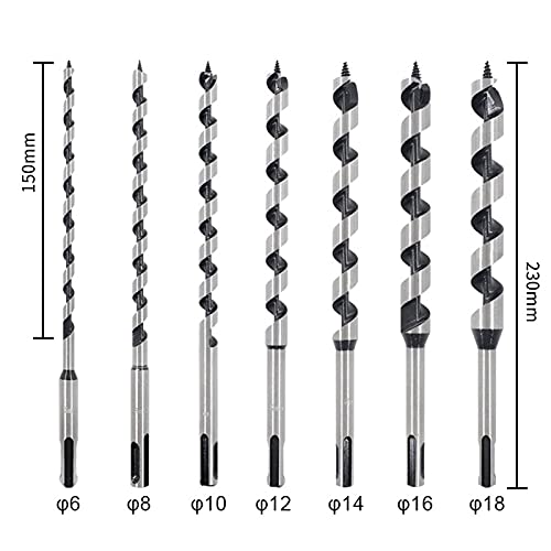 set di trapano 7PCS. 9 pollici FAI DA TE Foro a muro Sega perforazione SDS PLUS. Punta da trapano lungo lungo Set 6-18 * 230mm Foro di porta in legno Apertura del legno Drilling Bit punta del trapano