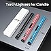 LcFun 2 Pack Torch Lighters Refillable Butane Lighter with Visible Fuel Window, Windproof Adjustable Jet Flame Long Matches Lighters for Candle, Grill, BBQ, Camping, Fireworks (Butane NOT Included)