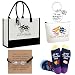 Mimorou 6 Pcs Theater Gifts Set for Women Drama Lover Gifts with Trapezoid Canvas Tote Cosmetic Bag Novelty Socks Keychain Bracelet Card for Theater Broadway Lover Musical Actor Graduation Gift