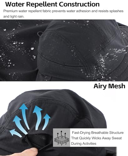 Image of Home Prefer UPF 80+ Sun Hat for Men Women Wide Brim Sun Hat with Neck Flap Summer Beach UV Protection Gardening Fishing Hat