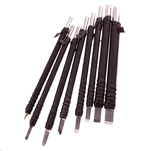 Image of Club BollywoodSet of 8 Chisel Stone Wood Carving Seal Engraving Set Hobby Craft Tool