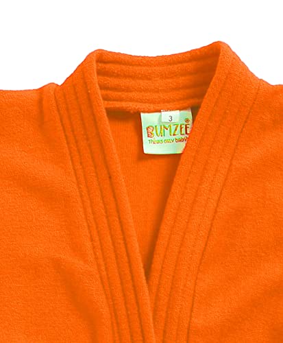Image of BUMZEE Orange Terry Cotton Boys Barhrobe Age - 1-2 Years