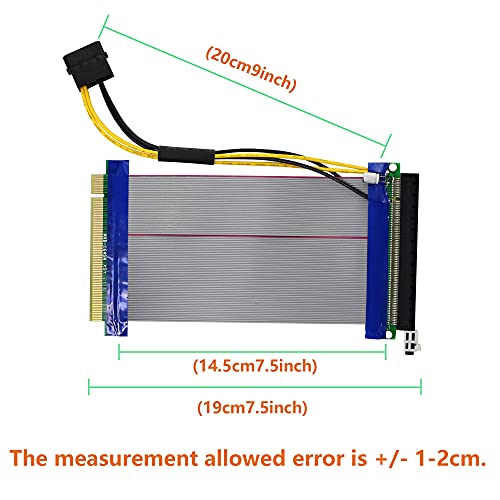 Sinloon Pci-E Powered Extension Cable, Pcie 16X To 16X Powered Flexible Riser Extender Cable, With Molex Power Gpu Riser Extender Cable, For Ethereum Mining Eth 20Cm (1616P) #TOP3