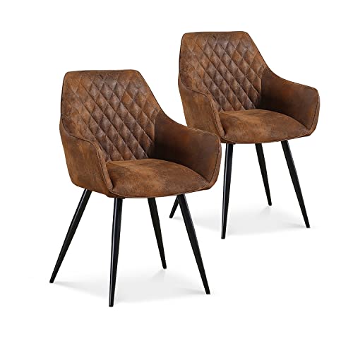 INTENSE DECO Lot de 2 chaises Victoria Vintage Pieds Noir