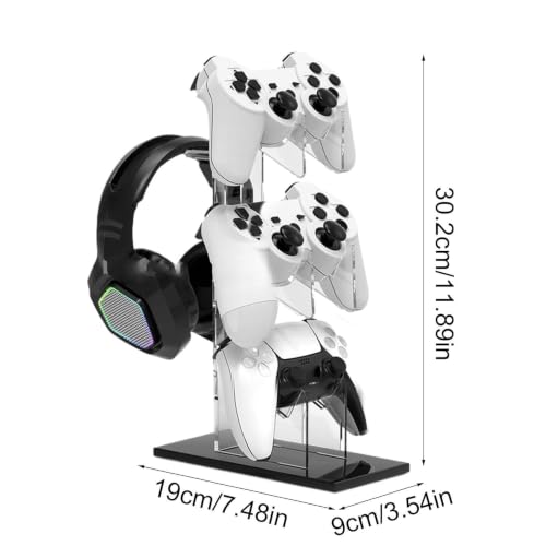 Soporte para auriculares de escritorio con 3 niveles de almacenamiento vertical 5