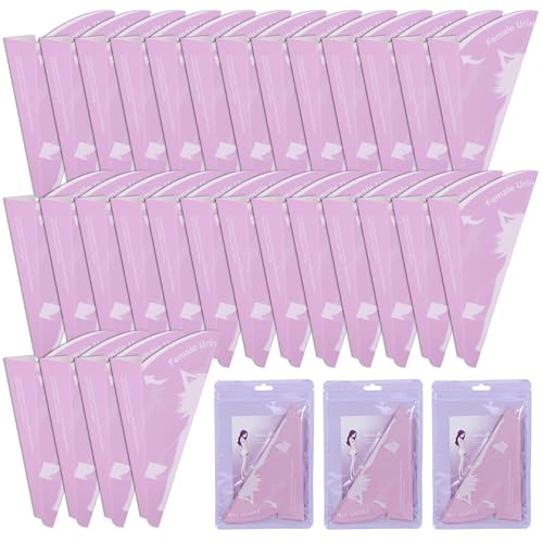 30 Piezas Urinella para Mujer, Embudo Desechable Impermeable para Orinar de Pie, Urinario Femenino, Destinado a Viajes, Camping, Senderismo, Actividades al Aire Libre, Embarazadas, Pacientes