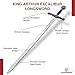Armory Replicas King Arthur Excalibur Sword of Power – Silver & Blue Longsword with Faux Leather Wrapped Scabbard