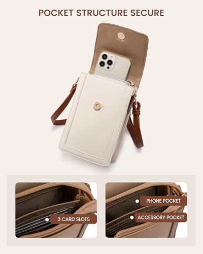 LOVEVOOK Small Crossbody Bags for Women, Leather Phone Bag with Cross Body Strap Mini Purse Wallet with Card Slots3