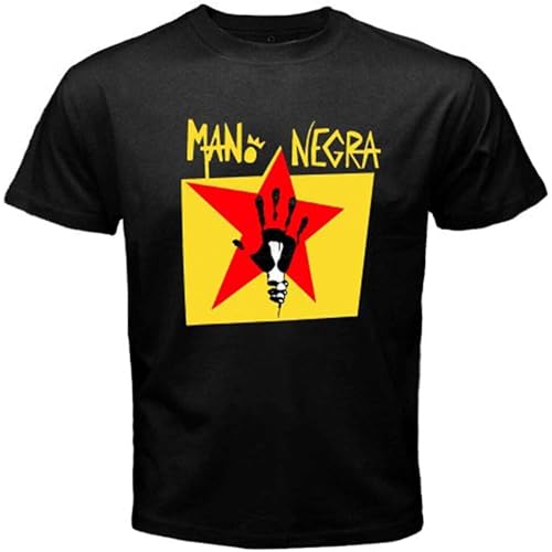 fffresttv DuPu Mano Negra Manu Chao Men's Black T-Shirt Black M