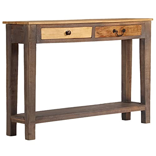 KTHLBRH Vintage Solid Wood Console Table with Rustic Charm for Hallway or Living Room, Handmade Quality and Functional Storage, 46.5x11.8x31.5 Inches