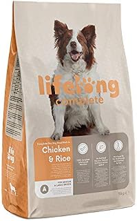 Amazon Brand - Lifelong Complete Dry Dog Food, Chicken & Rice, 5kg x 1 Pack, for Medium and Large Breeds