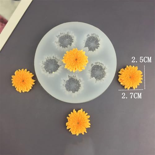 Lot de 6 moules en silicone en forme de fleur pour décorations comestibles, fournitures de pâtisserie, cupcakes, projets d'artisanat, moules à savon en silicone robuste de qualité alimentaire – vue 3