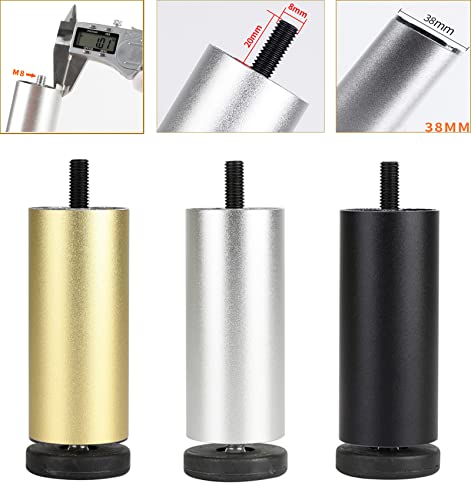Patas para muebles de aluminio que elevan tu sofá y se instalan de forma rápida con rosca M8 8