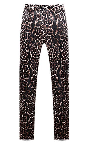 MOGU Mens Luxury Leopard Printed Pants